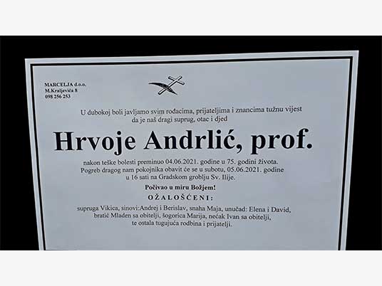 UMRO JE HRVOJE