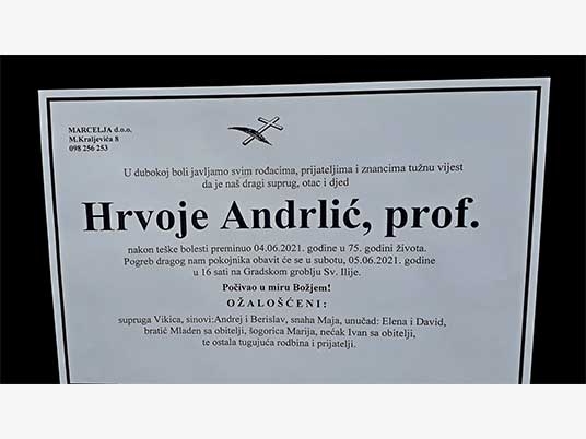 UMRO JE HRVOJE